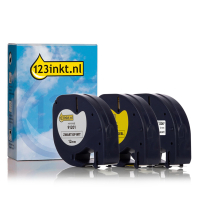 123ink version replaces Dymo Letratag tape multipack, 12mm  089245