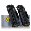123ink version replaces HP 05A (CE505D) black toner 2-pack 054771 - 1