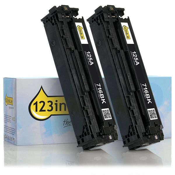 123ink version replaces HP 125A (CB540AD) black toner 2-pack CB540ADC 054117 - 1