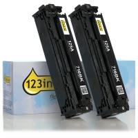 123ink version replaces HP 125A (CB540AD) black toner 2-pack CB540ADC 054117