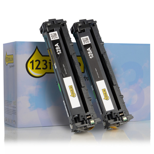 123ink version replaces HP 128A (CE320AD) black toner 2-pack CE320ADC 132170 - 1