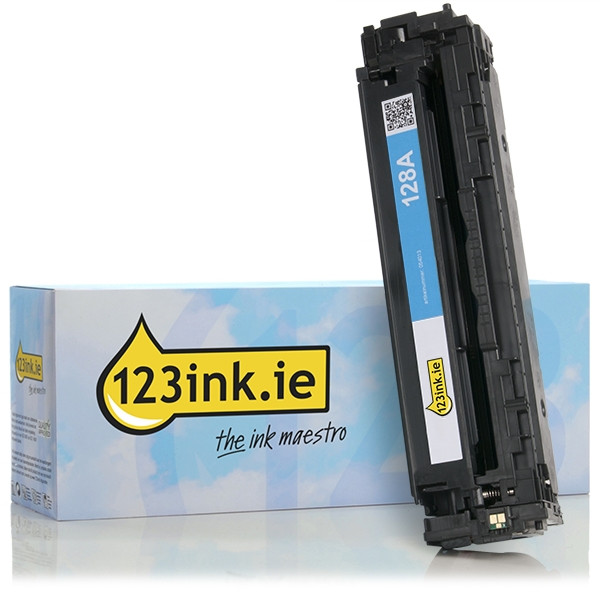 123ink version replaces HP 128A (CE321A) cyan toner CE321AC 054013 - 1