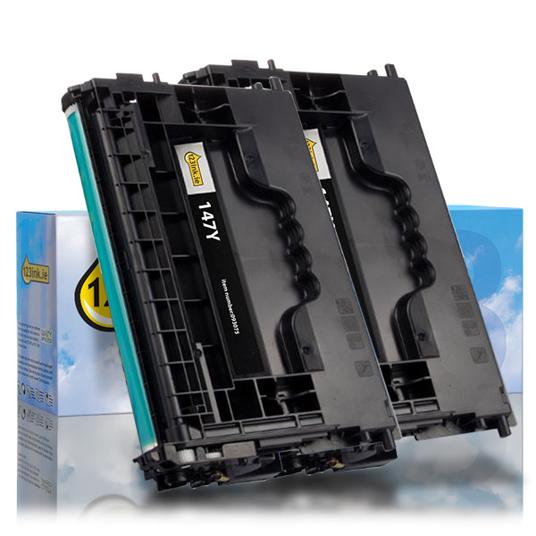123ink version replaces HP 147X (W1470X) high capacity black toner 2-pack 093067 - 1