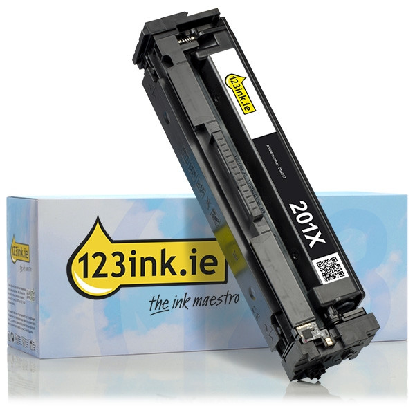 123ink version replaces HP 201X (CF400X) high capacity black toner CF400XC 054857 - 1