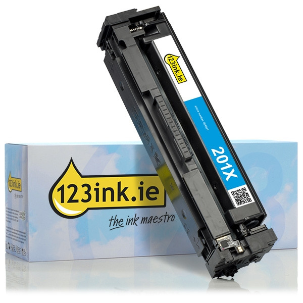 123ink version replaces HP 201X (CF401X) high-capacity cyan toner 054861 - 1