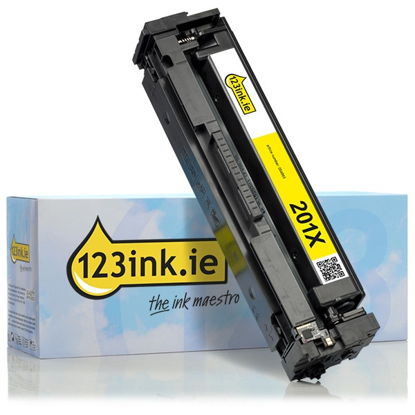 123ink version replaces HP 201X (CF402X) high capacity yellow toner CF402XC 054865 - 1