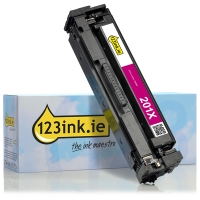 123ink version replaces HP 201X (CF403X) high-capacity magenta toner