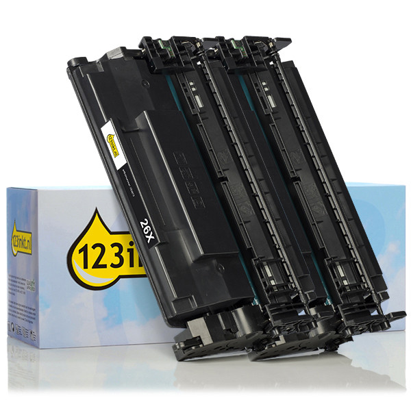 123ink version replaces HP 26X (CF226X) high-capacity black toner (2-pack) 160711 - 1