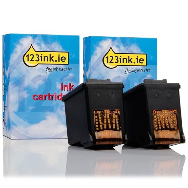 123ink version replaces HP 27 (C8727A/AE) black ink cartridge 2-pack 031282 - 1