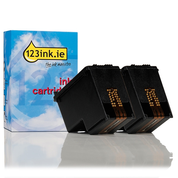 123ink version replaces HP 300XL (D8J43AE) high capacity black ink cartridge 2-pack D8J43AEC 044333 - 1
