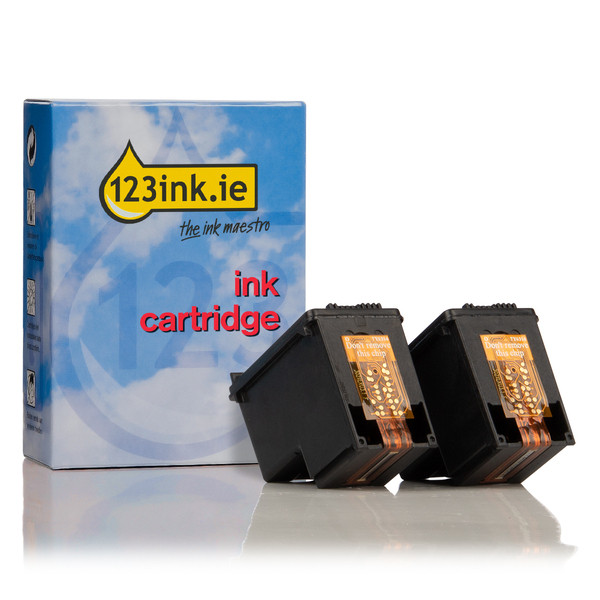 123ink version replaces HP 302 (1VV49AE) black ink cartridge 2-pack 1VV49AEC 132121 - 1