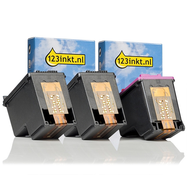 123ink version replaces HP 302 black and colour ink cartridge 3-pack 160694 - 1