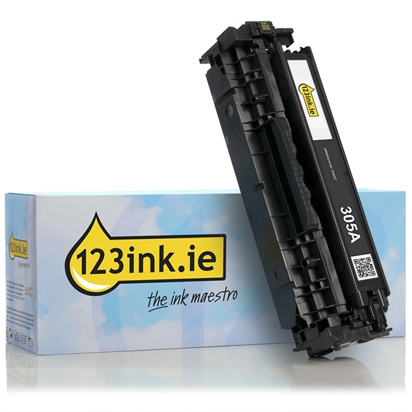 123ink version replaces HP 305A (CE410A) black toner CE410AC 054057 - 1