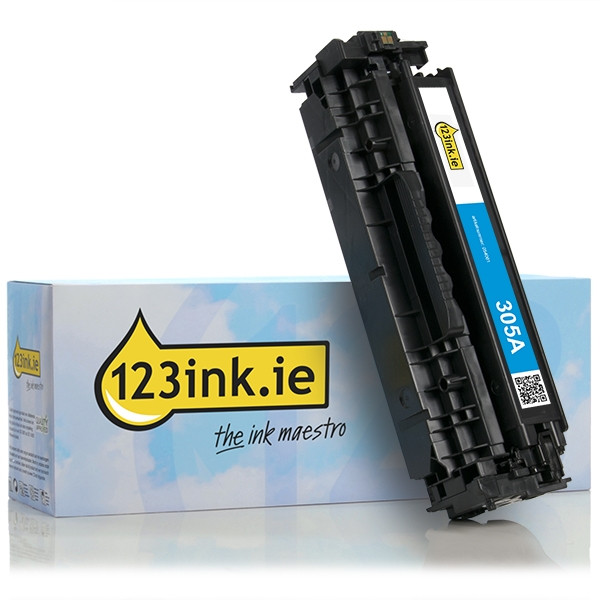 123ink version replaces HP 305A (CE411A) cyan toner CE411AC 054061 - 1