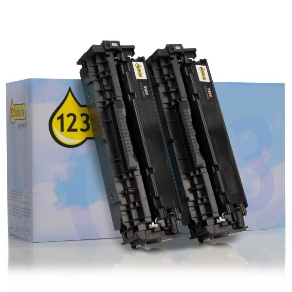 123ink version replaces HP 312X (CF380XD) high capacity black toner 2-pack CF380XDC 132171 - 1