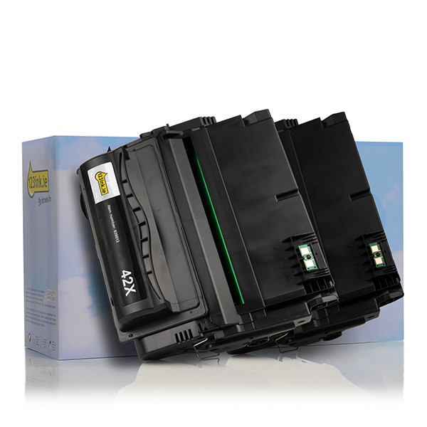 123ink version replaces HP 42XD (Q5942XD) high capacity black toner 2-pack Q5942XDC 132160 - 1