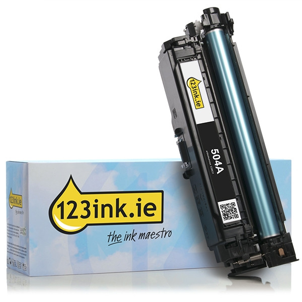 123ink version replaces HP 504A (CE250A) black toner CE250AC 039831 - 1