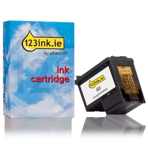 123ink version replaces HP 653 (3YM75AE) black ink cartridge 3YM75AEC 093123 - 1