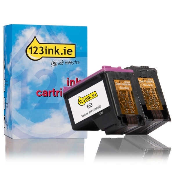 123ink version replaces HP 653 black + HP 653 colour ink cartridge 2-pack  160210 - 1