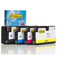 123ink version replaces HP 711 BK/C/M/Y ink cartridge 4-pack 160177