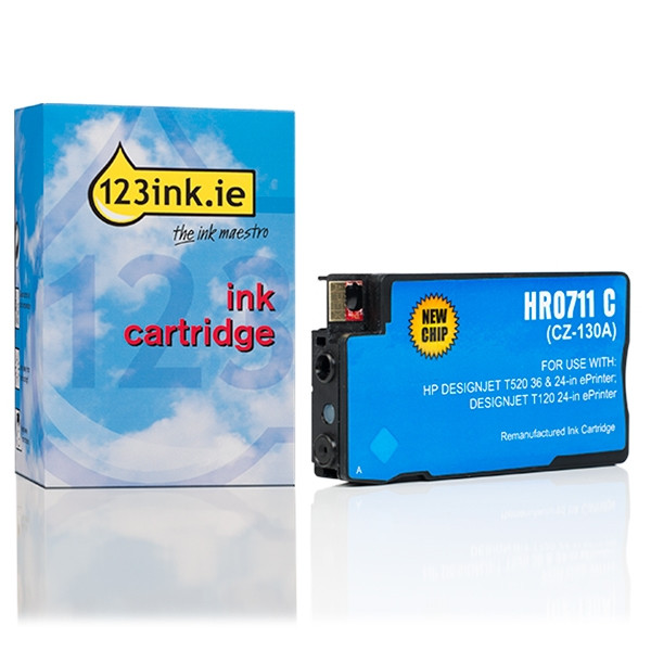 123ink version replaces HP 711 (CZ130A) cyan ink cartridge CZ130AC 044197 - 1