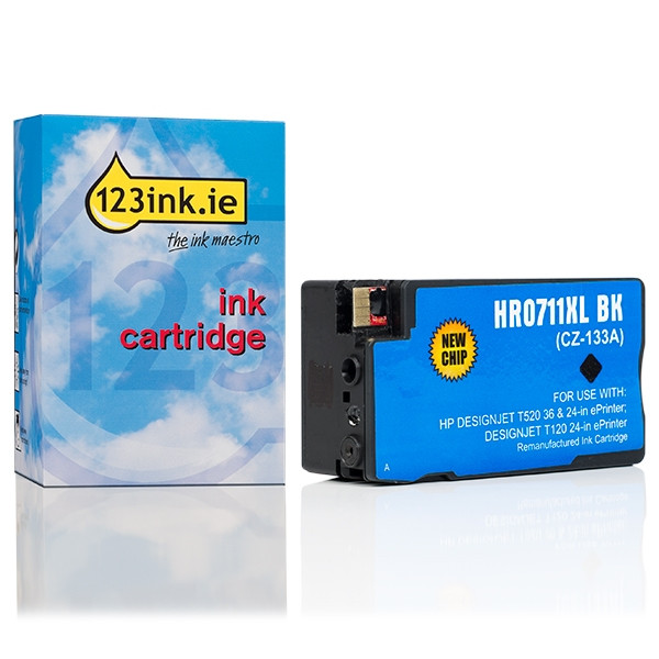 123ink version replaces HP 711 (CZ133A) high capacity black ink cartridge CZ133AC 044203 - 1