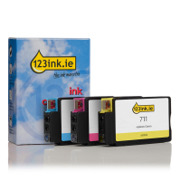 123ink version replaces HP 711 (P2V32A) C/M/Y ink cartridge 3-pack P2V32AC 132150