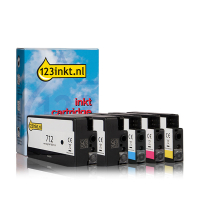 123ink version replaces HP 712 2 x BK + C/M/Y ink cartridge 5-pack 160735