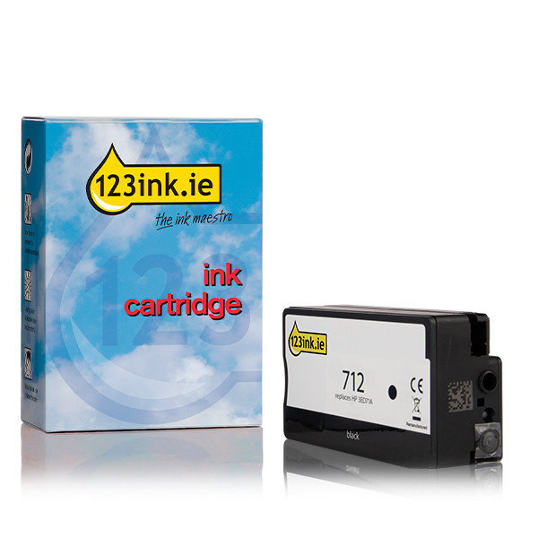 123ink version replaces HP 712 (3ED71A) high capacity black ink cartridge 3ED71AC 093115 - 1
