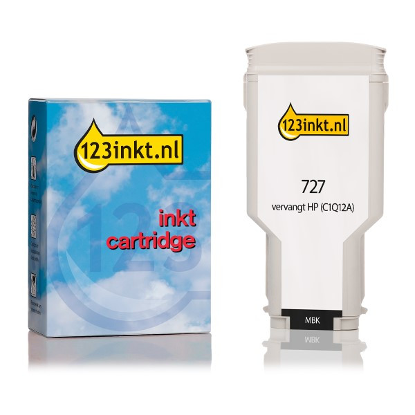 123ink version replaces HP 727 (C1Q12A) extra high capacity matte black ink cartridge C1Q12AC 044325 - 1