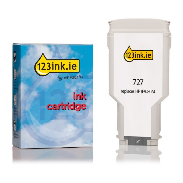 123ink version replaces HP 727 (F9J80A) extra high capacity grey ink cartridge F9J80AC 044515 - 1