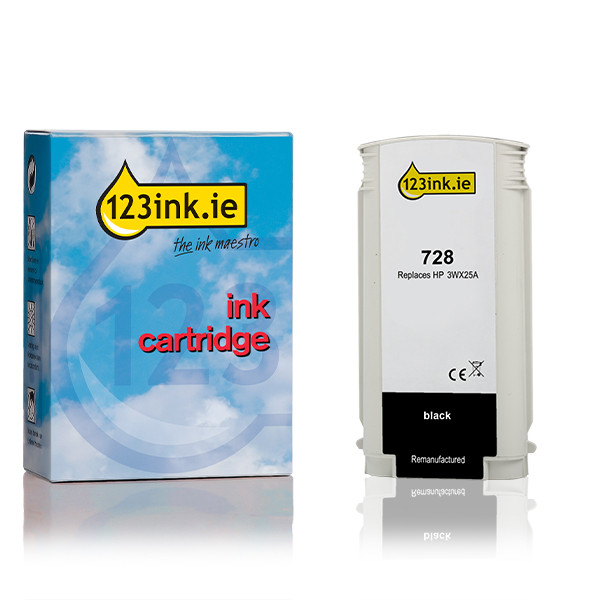 123ink version replaces HP 728 (3WX25A) high-capacity matte black ink cartridge 093119 - 1