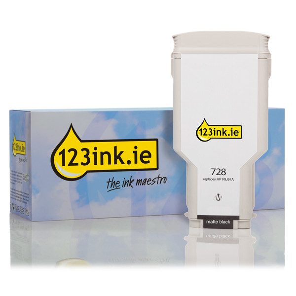 123ink version replaces HP 728 (F9J64A) matte black ink cartridge F9J64AC 044483 - 1
