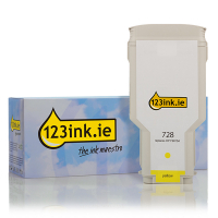 123ink version replaces HP 728 (F9K15A) extra high capacity yellow ink cartridge F9K15AC 044503