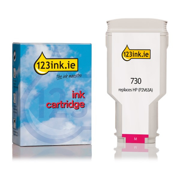 123ink version replaces HP 730 (P2V63A) magenta ink cartridge P2V63AC 055255 - 1