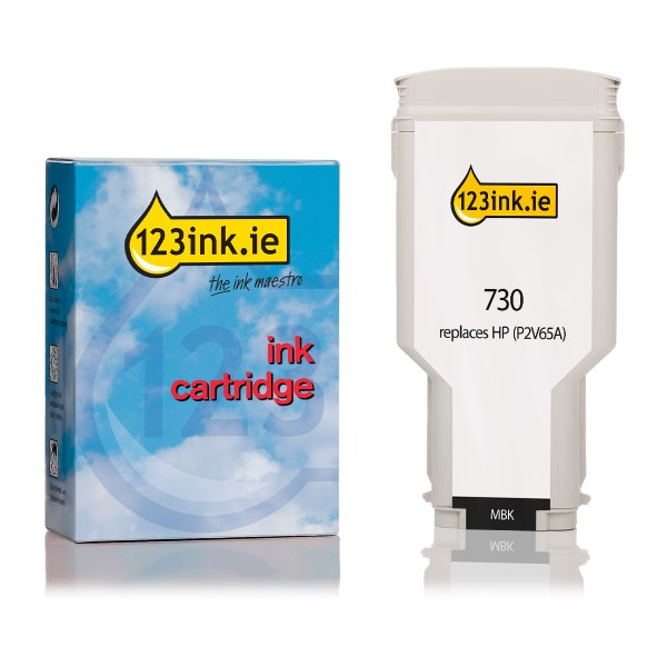 123ink version replaces HP 730 (P2V65A) matte black ink cartridge P2V65AC 055249 - 1