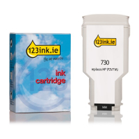 123ink version replaces HP 730 (P2V71A) high-capacity matte black ink cartridge