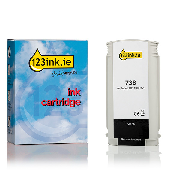 123ink version replaces HP 738 (498N4A) black ink cartridge 498N4AC 093279 - 1