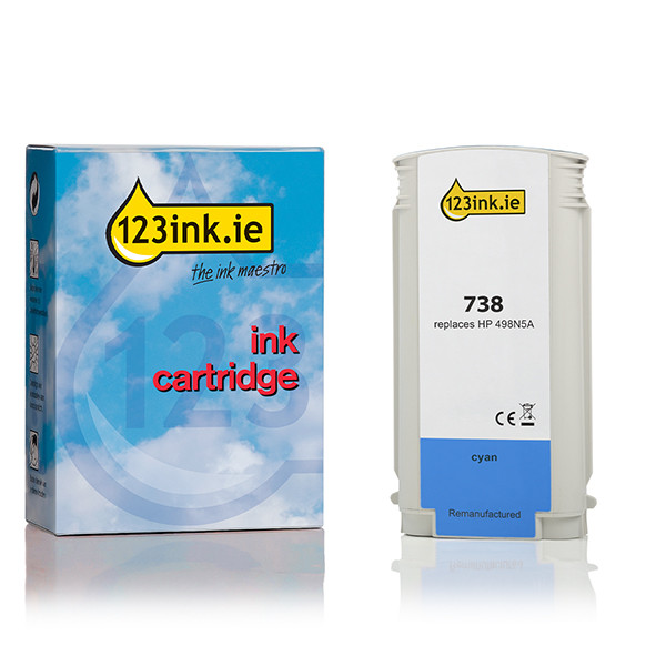 123ink version replaces HP 738 (498N5A) cyan ink cartridge 498N5AC 093281 - 1