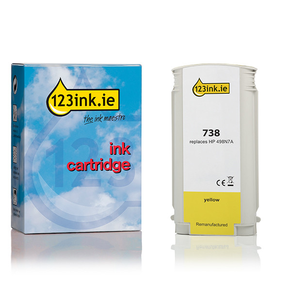 123ink version replaces HP 738 (498N7A) yellow ink cartridge 498N7AC 093285 - 1