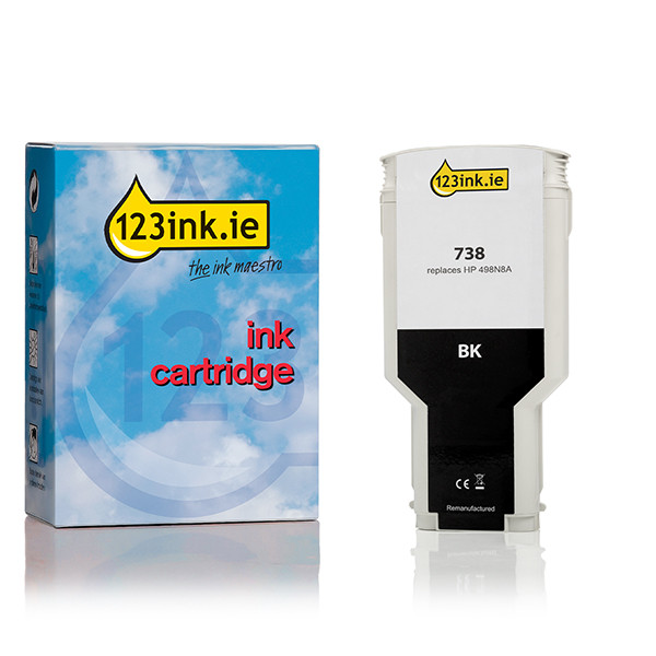 123ink version replaces HP 738 (498N8A) high-capacity black ink cartridge 093287 - 1
