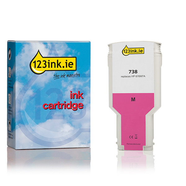 123ink version replaces HP 738 (676M7A) high-capacity magenta ink cartridge 093291 - 1