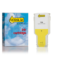 123ink version replaces HP 738 (676M8A) high-capacity yellow ink cartridge
