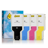 123ink version replaces HP 738 BK/C/M/Y high-capacity ink cartridge 4-pack 160113
