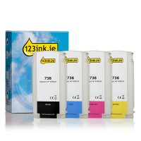 123ink version replaces HP 738 BK/C/M/Y ink cartridge 4-pack  160111