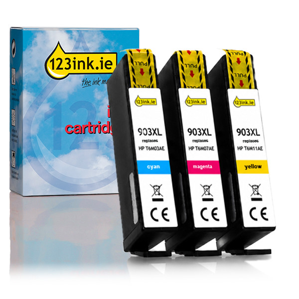 123ink version replaces HP 903XL (1CC20AE) C/M/Y ink cartridge 3-pack 132181 - 1