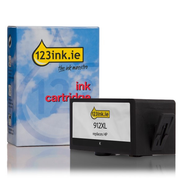123ink version replaces HP 912XL (3YL84AE) black high capacity ink cartridge 3YL84AEC 055423 - 1