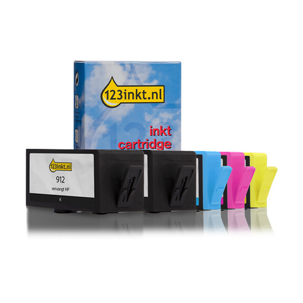 123ink version replaces HP 912 BK/BK/C/M/Y ink cartridge 5-pack 160742 - 1