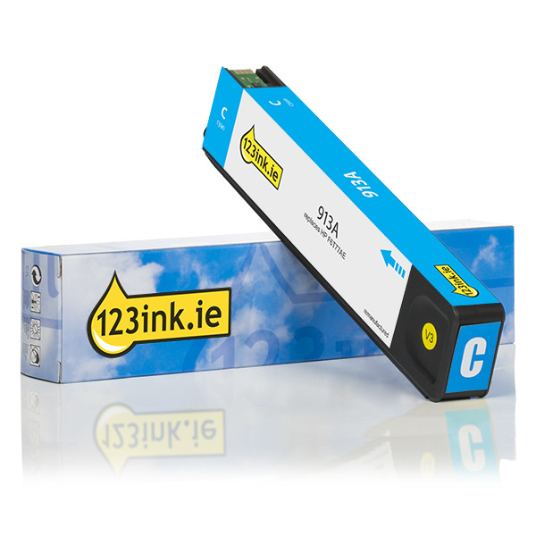 123ink version replaces HP 913A (F6T77AE) cyan ink cartridge F6T77AEC 054909 - 1