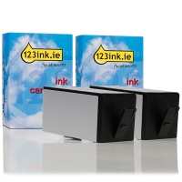 123ink version replaces HP 920XL (D8J47AE) high capacity black ink cartridge 2-pack 160110